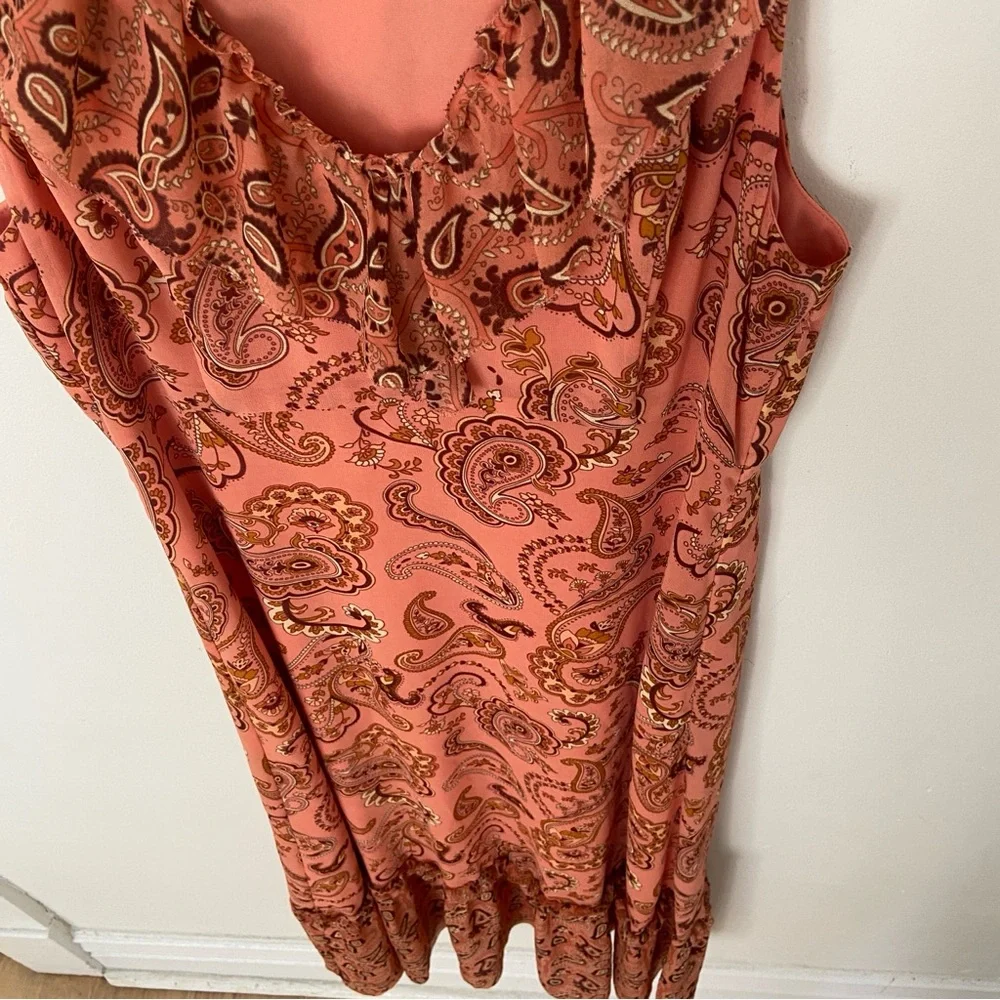 Wilfred Aritzia Naomi Dress size 10 Vintage Paisley Print Maxi Dress Chiffon - Picture 3 of 9